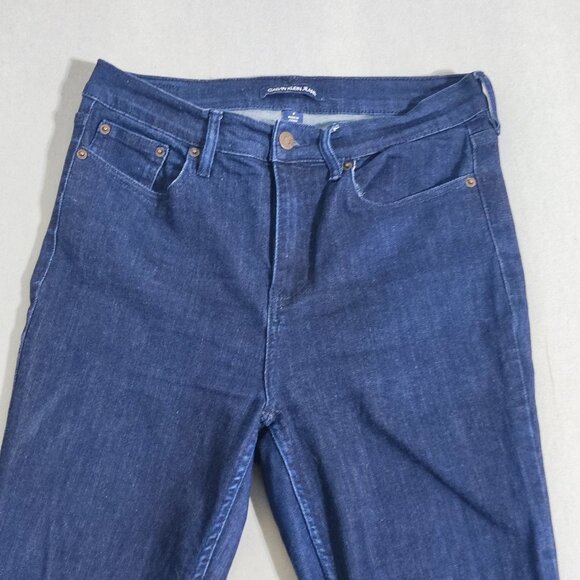 Calvin Klein Jeans women's size 8 dark wash blue High rise Skinny leg denim - Picture 2 of 16